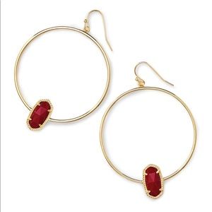 Kendra Scott Elora Hoop Earring In Dark /wine Red